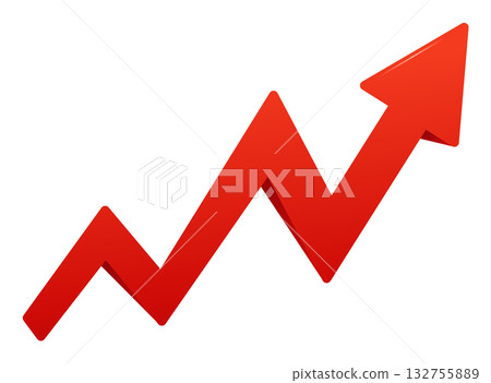 Red arrow symbolizing financial growth and success Red arrow symbolizing financial growth and success 132755889