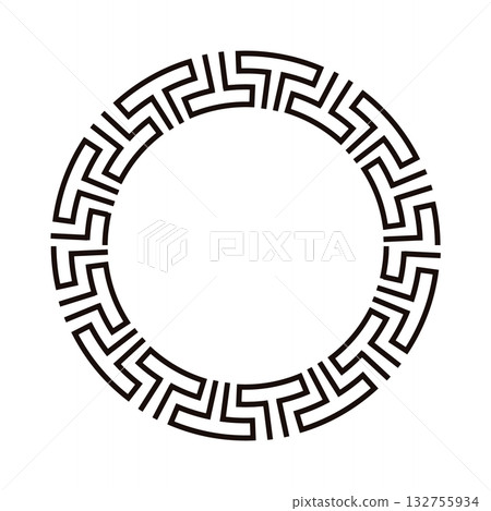 Greek themed circle frame for decorative design elements 132755934
