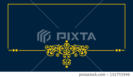 Elegant vintage border set for decorative designs 132755946