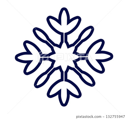 Minimalist snowflake design for winter decor and holiday themes 132755947