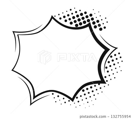 Comic cloud speech bubble with halftone background design 132755954
