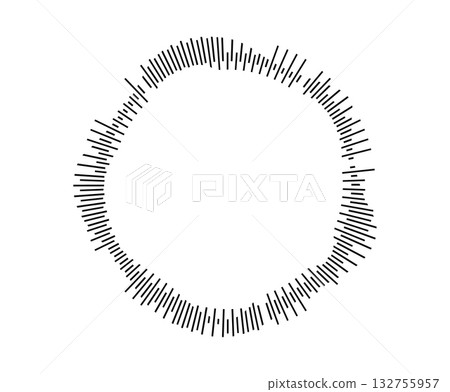Minimalist techno music soundwave circle design 132755957