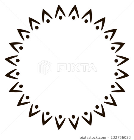 African tribal circle frame design for artistic projects 132756023