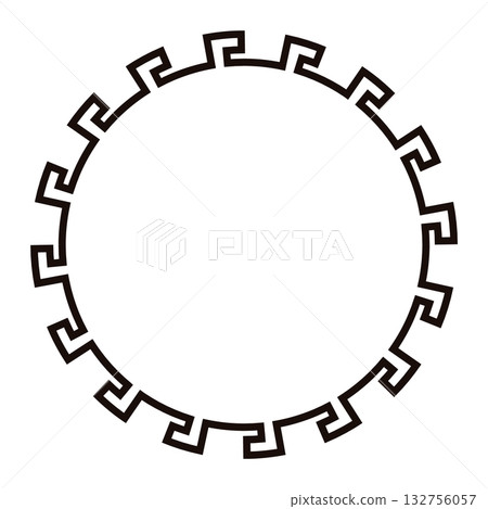 Greek style circular frame for design and decoration Greek style circular frame for design and decoration 132756057