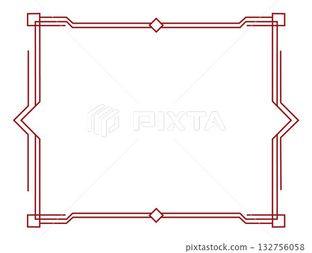 Elegant geometric frame with vintage design elements 132756058