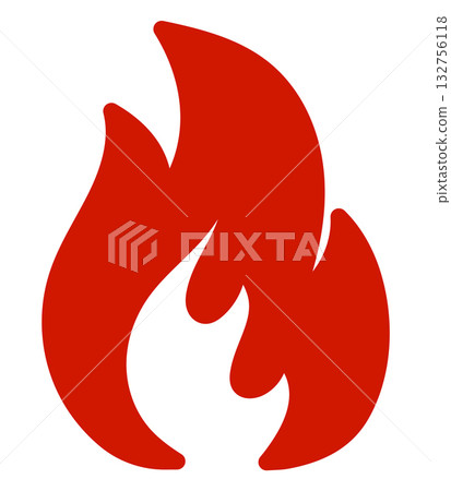 Red flame icon for emergency and safety design 132756118