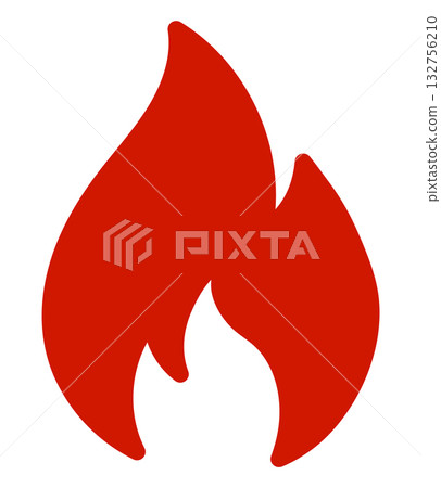 Fiery red flame symbol for energy and heat concepts Fiery red flame symbol for energy and heat concepts 132756210