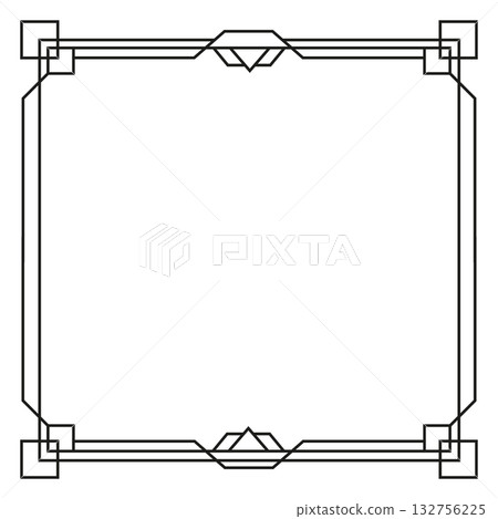 Elegant geometric frame design for art and decoration 132756225