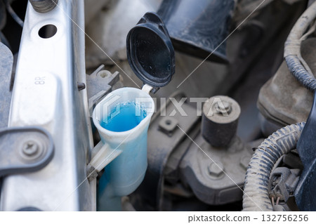 Top view Antifreeze in car 132756256