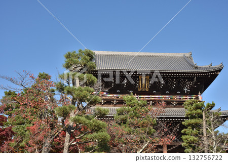 秋天的空海光明寺三門(京都市左京區) 秋天的空海光明寺三門(京都市左京區) 132756722