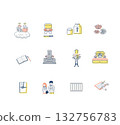 Various Buddhist Ceremonies Icon Set 2 132756783