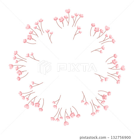 Round delicate branch frame with space for text Round delicate branch frame with space for text 132756900