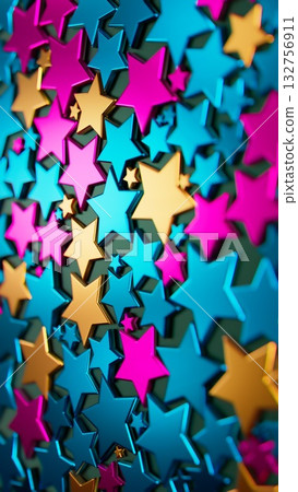 Colorful Starburst: A Vibrant Celebration of Shape and Hue 132756911