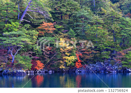 青森縣、十和田湖、中山半島、西湖、六方岩的紅葉 青森縣、十和田湖、中山半島、西湖、六方岩的紅葉 132756924