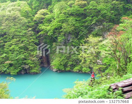 黑部峽鐵道,富山縣黑部市,電車,黑部川,佛石 黑部峽鐵道,富山縣黑部市,電車,黑部川,佛石 132757668