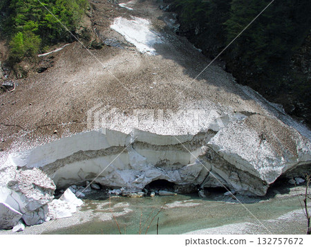 Toyama Prefecture, Kurobe City, Kurobe River, Kurobe Gorge Railway, Kanetsuri Station, Perpetual Snow Toyama Prefecture, Kurobe City, Kurobe River, Kurobe Gorge Railway, Kanetsuri Station, Perpetual Snow 132757672
