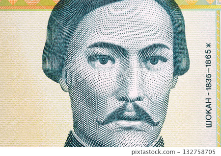 Shoqan Walikhanov a closeup portrait from Kazakh money Shoqan Walikhanov a closeup portrait from Kazakh money 132758705