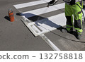 Crosswalk repairing and painting 132758818