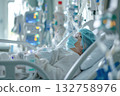 In intensive care unit ICU hospital , patient is in comatose during intensive care AI Generative 132758976