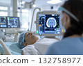 Patient is comatose in intensive care unit of hospital while in that unit AI Generative 132758977