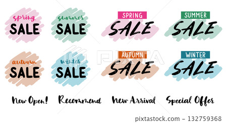 手寫季節性促銷標題集 132759368