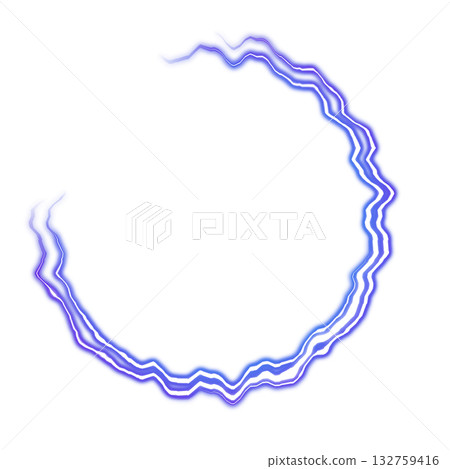 透明背景上的藍色電弧環 透明背景上的藍色電弧環 132759416