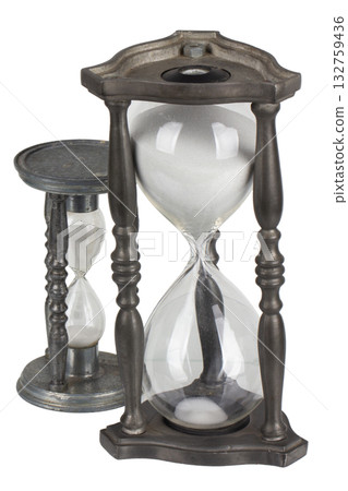 Vintage pewter hourglasses. 132759436