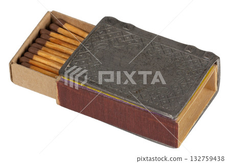 Vintage pewter case with matchbox. Vintage pewter case with matchbox. 132759438