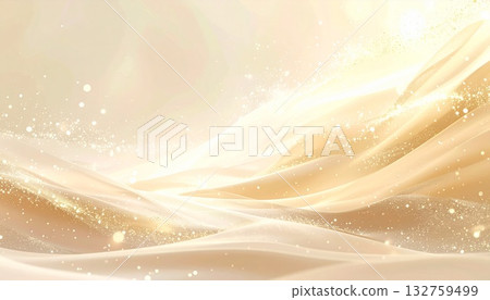 奢華的冬季背景，柔和的光線和金色的顆粒從米色過渡到香檳色。 132759499