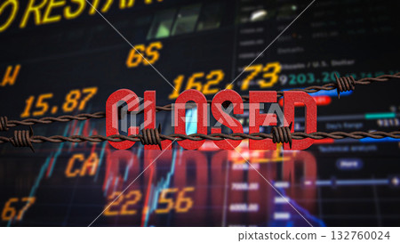 The Red closed on Business Background 3d Rendering. The Red closed on Business Background 3d Rendering. 132760024