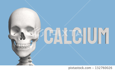 The Skeleton on blue Background for calcium concept 3d Rendering. The Skeleton on blue Background for calcium concept 3d Rendering. 132760026