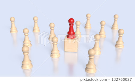 The Red chess for Leader concept 3d Rendering. The Red chess for Leader concept 3d Rendering. 132760027
