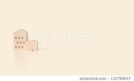 The Wood house for Property or Building concept 3d Rendering. 132760037