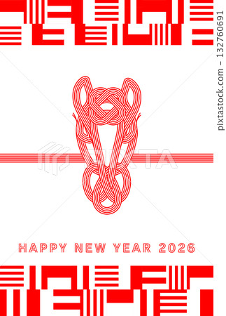 Stylish and simple 2026 Year of the Horse New Year's card Stylish and simple 2026 Year of the Horse New Year's card 132760691