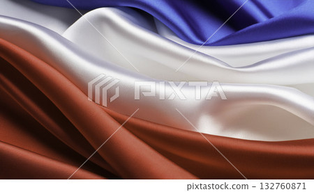 French tricolor silk fabric texture 132760871