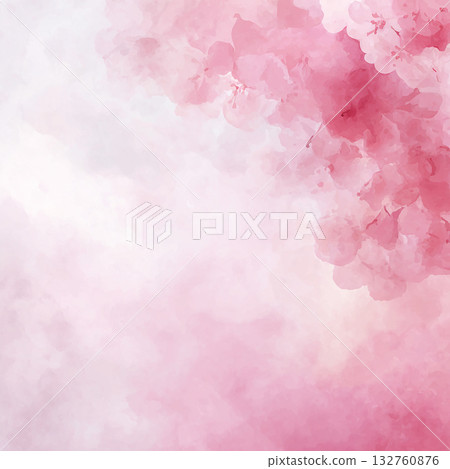 柔和的櫻花水彩背景，淡雅的粉白春意。 132760876