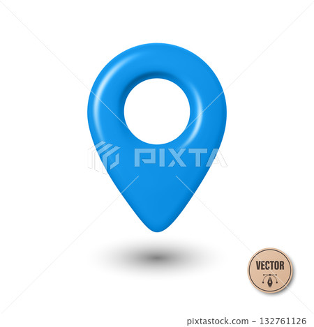 Vector 3d Realistic Blue Map Pin Icon. Location Marker with Hole. Map Pin Symbol, Map Pin Badge for GPS, Navigation, Address, Place Pointer Vector 3d Realistic Blue Map Pin Icon. Location Marker with Hole. Map Pin Symbol, Map Pin Badge for GPS, Navigation, Address, Place Pointer 132761126