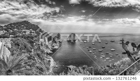 View over Marina Piccola and Faraglioni, iconic landmarks, Capri, Italy View over Marina Piccola and Faraglioni, iconic landmarks, Capri, Italy 132761246