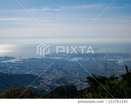View of Kobe city and Osaka Bay from Mount Rokko View of Kobe city and Osaka Bay from Mount Rokko 132761391