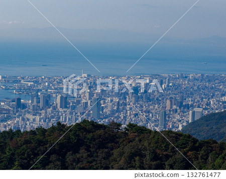 View of Kobe city and Osaka Bay from Mount Rokko 132761477