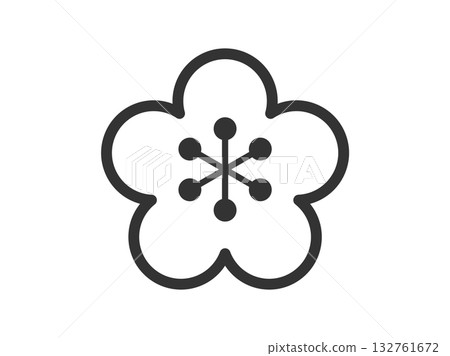 梅花圖示圖解(畫線) 梅花圖示圖解(畫線) 132761672
