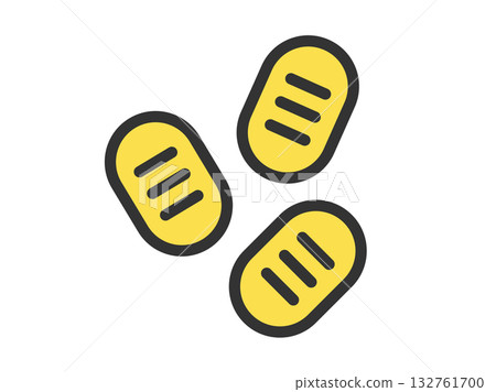 Illustration of an oval icon (line drawing color) 132761700