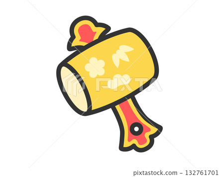 槌圖示插圖(線描彩色) 槌圖示插圖(線描彩色) 132761701