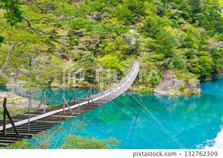 靜岡縣須俁峽的夢幻懸索橋 靜岡縣須俁峽的夢幻懸索橋 132762309