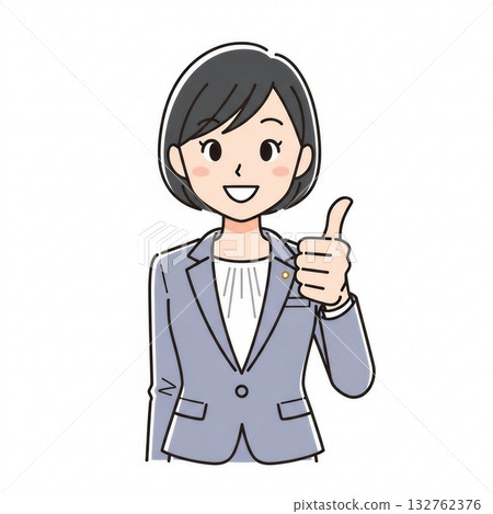 Woman in a suit giving a good sign 2 132762376