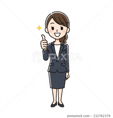 身穿西裝的女子做出吉兆 5 132762379