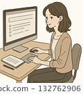 網頁設計師、創作者、攝影師、IT從業人員。插畫：一位正在工作的女性 132762906