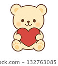 Cute bear holding a heart 132763085