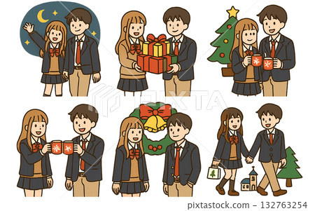 Illustration of students in uniform 132763254