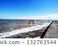 Scenery of the Ariake Sea: The underwater torii gate of Ouo Shrine 132763544
